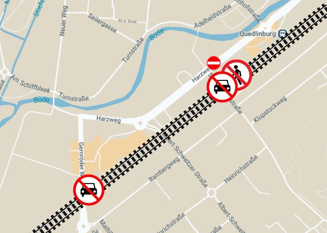 Grafik Sperrung Bahnübergänge