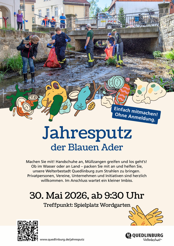 Bild vergr&ouml;&szlig;ern: Veranstaltungsplakat zum Jahresputz der Blauen Ader